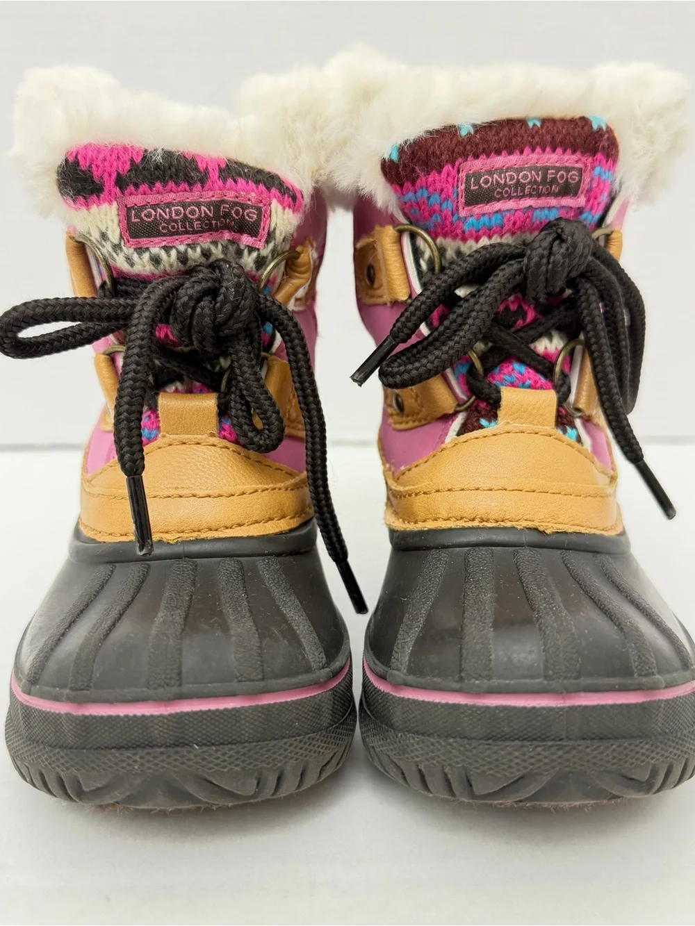 London Fog Toddler Size 6 Tottenham Cold Weather Snow Boots Faux Fur Trim